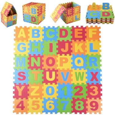 Imagem de DIMPLE Kids Foam Play Mat (36-Piece Set) 6.25 x 6.25 Inches Interlocking Alphabet and Numbers Floor Puzzle Colorful EVA Tiles Girls, Boys Soft, Reusable, Easy to Clean