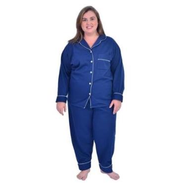 Imagem de Pijama de Frio Plus Size Moletinho Flanelado Quentinho-Feminino
