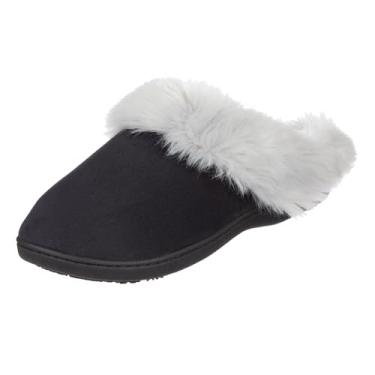 Imagem de isotoner Women's Velour Valerie Hoodback Slip on Slipper, Black, 6-7