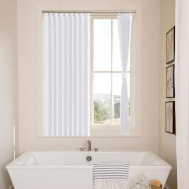 Imagem de NICETOWN Cortinas de janela de 163 cm de comprimento para quarto, escurecimento de quarto, cortinas de porta sanfonadas com isolamento térmico para banheiro, sala de estar, proteção de privacidade, L