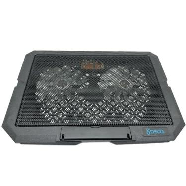 Imagem de Base Cooler Antiderrapante Notebook de até 17" Delta-B1022 Dois Microventiladores para Refrigeração 14cm com Led Azul USB Regulagem com 7 Posições - Aitek