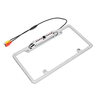 Imagem de Câmera de Visão Traseira Placa de Licença Grande Angular Visão Noturna Infravermelha Galvaniza Prata para Backup de Carro