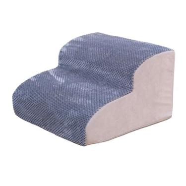 Imagem de WeiLaiKeQi Escadas para cães de estimação de 2 passos, rampa interna, capa lavável removível e respirável, escada antiderrapante para cachorro e gato para sofá, cinza