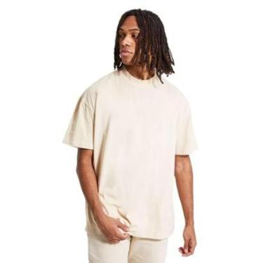 Imagem de Camiseta Oversized Marfim Gola Alta em Algodão-Masculino