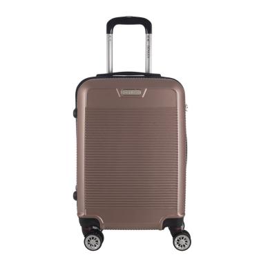 Imagem de Mala de Bordo Abs para Viagem Denlex Ma1121 Cadeado Integrado Rodas Duplas Giro 360º Rosê