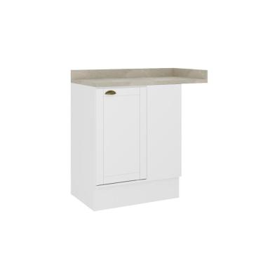 Imagem de Balcão de Canto MDF Milla 1 Porta Branco 94cm Carraro