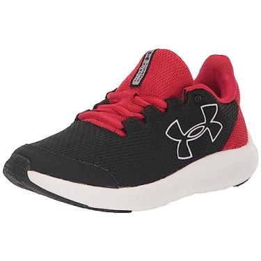 Imagem de Under Armour Tênis masculino com logotipo grande Charged Pursuit 3, (001) Preto/Vermelho/Branco, 16