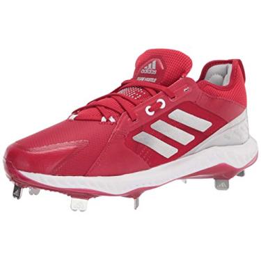 Imagem de Adidas Tênis de beisebol feminino EG5634, preto/prata/branco, Vermelho/prata/branco, 10