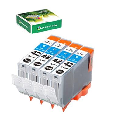 Imagem de CLI42 cartuchos de tinta ciano pacote com 4 cartuchos de tinta Canon pro 100 cartuchos de tinta de substituição para Canon CLI42 CLI-42 C cartucho de tinta funciona para impressoras Pixma Pro-100