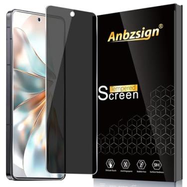 Imagem de Anbzsign Pacote com 2 protetores de tela de vidro temperado de privacidade para ZTE Nubia Z60S Pro, filme privado antiespião 9H, antiarranhões, compatível com capas