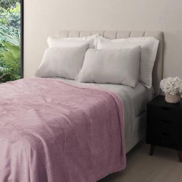 Imagem de Manta Coral Fleece Microfibra Realce Premium Casal Lisa Admirare, Rosa