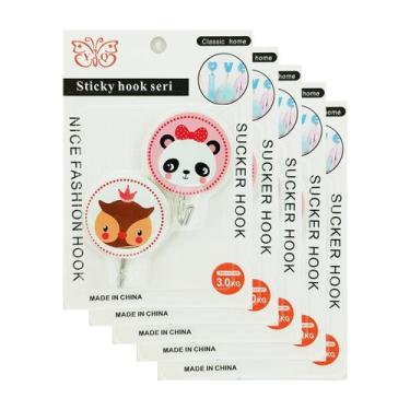 Imagem de Kit 10 Ganchos Animais Adesivos de Parede de Plástico 3kg - Aliança
