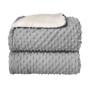 Imagem de Cobertor Donna Laço Bebê Plush com Sherpa Dots Bolinhas Cinza Glacial