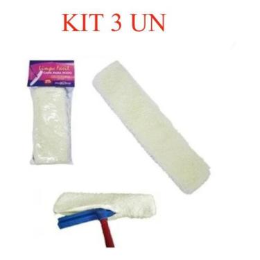 Imagem de KIT 3 Capa P/rodo Esfregão Limpeza Lustra Dá Brilho 40 cm - Maximo