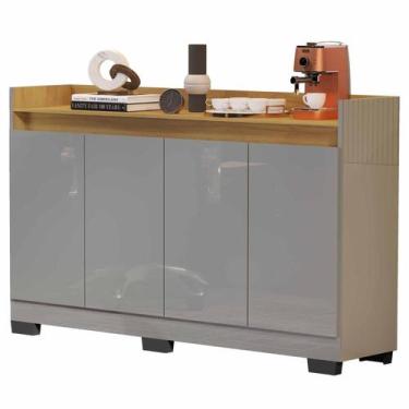 Imagem de Aparador Buffet Cantinho Café Balcão Sala Retro Industrial 4 Portas Pr