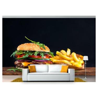 Imagem de Papel De Parede Hamburguer Lanche Gourmet 3D Al124 - Você Decora