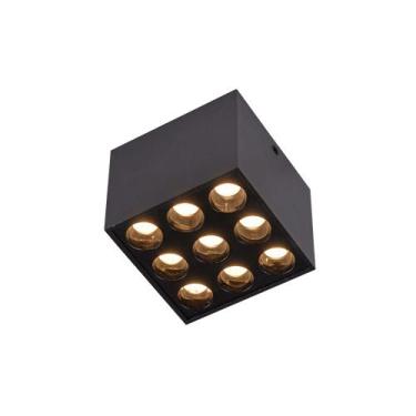 Imagem de Spot de Sobrepor Nordecor Powerus Led 18W Bivolt Preto 3000K Luz Amare