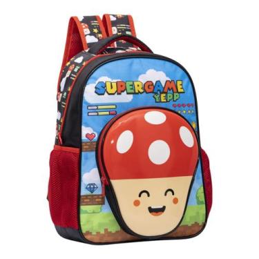 Imagem de Mochila Costas Super Game Infantil Menino Jogo Escolar - Yepp, Vermelh