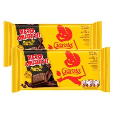 Imagem de Kit 2 Chocolate Garoto ao Leite 80g