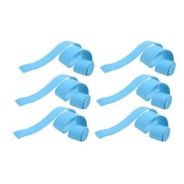 Imagem de Pacote de Overgrip para Raquete de Badminton Com 6 Fitas para Raquete de Tênis Fosca Respirável para Esportes (Azul)
