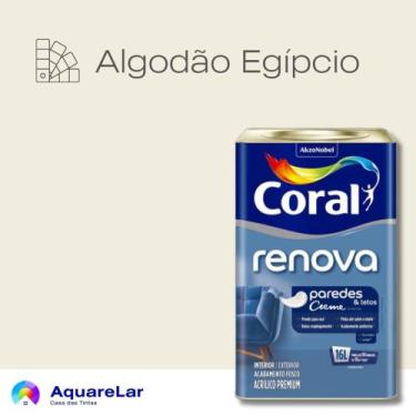 Imagem de Renova Paredes e Tetos Coral Fosco 16L, ALGODÃO EGÍPCIO