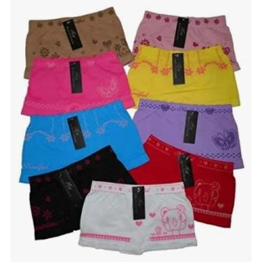 Imagem de Kit Calcinhas infantil Box Shortinho (2a10 anos) Microfibra - Sem marc