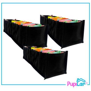 Imagem de Kit 3 colmeias organizadoras p 10x12x35 tnt preto - pupilar