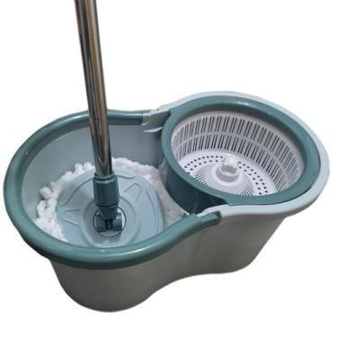 Imagem de Mop Giratório 360 08 Litros Com Balde - Clean Tech, Cinza