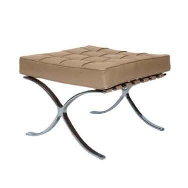 Imagem de Banqueta Barcelona Base Cromada Couro Natural Legitimo - Decorato, Are