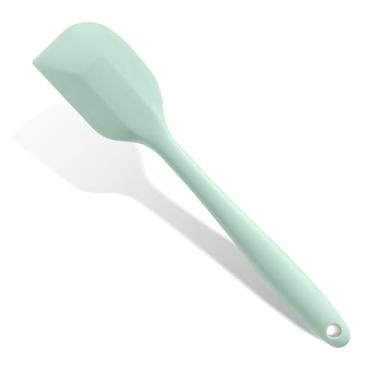Imagem de Espátula de borracha verde menta para uso na cozinha, espátulas de silicone de 27 cm para cozinhar, resistente ao calor, espátula de cozinha pequena flexível para utensílios de cozinha antiaderentes