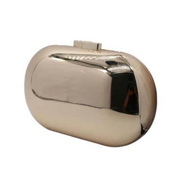 Imagem de PSBIY Bolsa clutch de acrílico para noite feminina com glitter metálico para festa de casamento, formatura, coquetel, Dourado