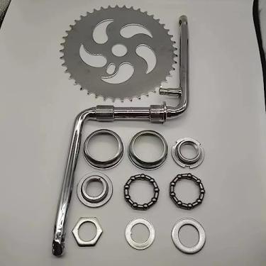 Imagem de ZZRSDAN Kit de manivela de pedal de 5 cm com roda dentada 44T, manivela de uma peça, para motor de 2 tempos, bicicleta motorizada a gás 48cc/66cc/80cc