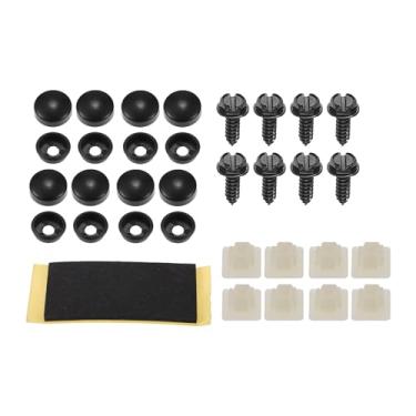 Imagem de INFINAUTO Parafusos de placa de carro antifurto, kits de fixação de parafusos de segurança para suporte de moldura de etiqueta de carro com parafusos aço inoxidável preto, 1 conjunto