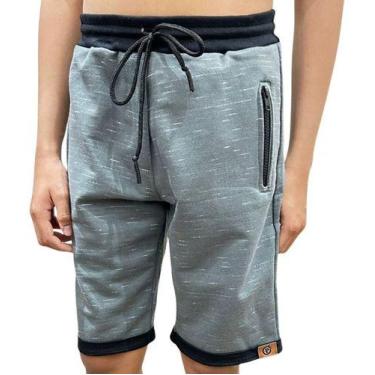 Imagem de Bermuda Moletinho Infantil Juvenil Menino Bolso Com Zíper - Paraíso do