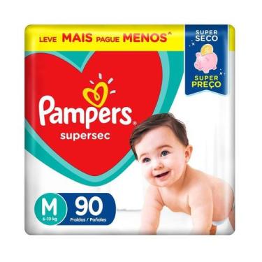Imagem de Fralda Descartável Pampers Supersec Jumbo M 90 Tiras, 90, M