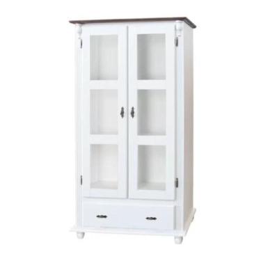 Imagem de Cristaleira 150x80cm 2 Portas + 1Gaveta, Prateleira/Lateral em Madeira
