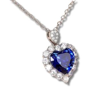 Imagem de Genérico Coração do Oceano Minimalista e Elegante Cravejado em Zircônias + Bolsa de Veludo