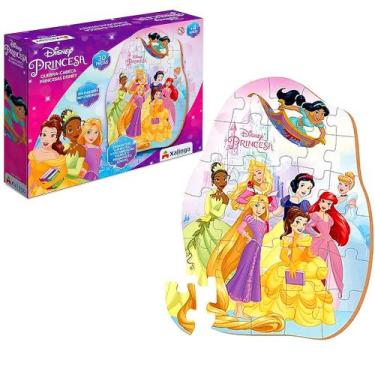 Imagem de Quebra-Cabeças de Brinquedo Princesas Disney em Madeira Original Xalin