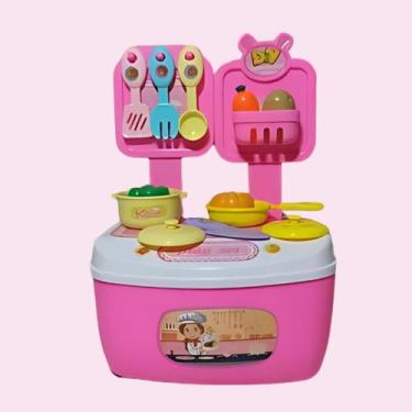Imagem de Cesta Maleta de Brinquedo Acessório Dentista Kit Cozinha Panelas Cozin