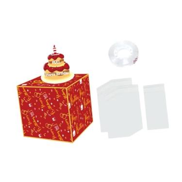 Imagem de Vaveren Gaveta de dinheiro de aniversário Caixa de dinheiro de aniversário para suprimentos de festa Caixa de dinheiro de puxar de aniversário para amantes da, Vermelho