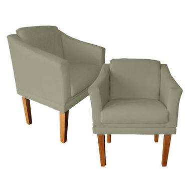 Imagem de Kit 2 Cadeiras Estofadas Gran Fael Para Recepção Empresa - Suede - Sv 