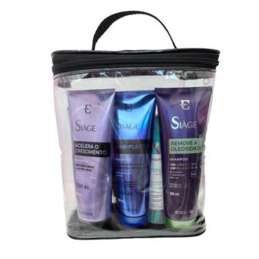 Imagem de PORTA SHAMPOO transparente e PRETA necessaire para viagem, organizar c