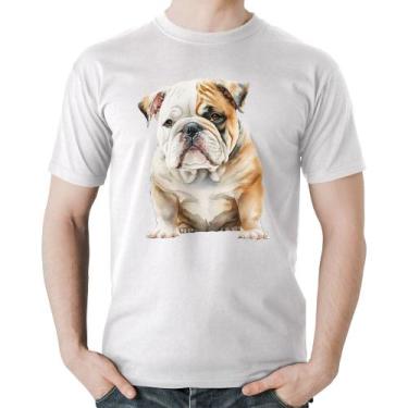 Imagem de Camiseta Algodão Bulldog-Inglês - Foca na Moda, Branco, G