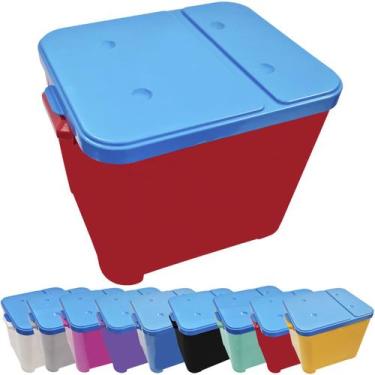 Imagem de Container Porta Ração Canister Plástico com Tampa Azul Protege Conserv