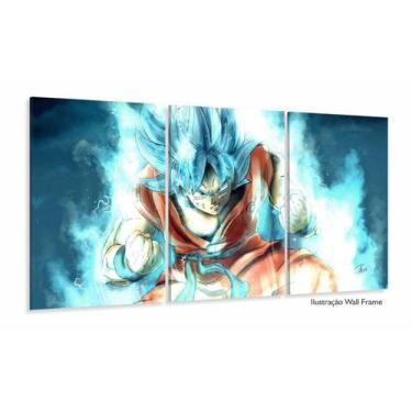 Imagem de Quadro Goku Dragon Ball decorativo com Tela em Tecido 3 peças - Wall F