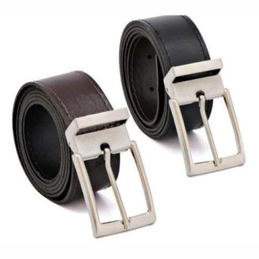 Imagem de Cinto Social Masculino Dupla Face Preto e Café Ajustável - Bless Acess