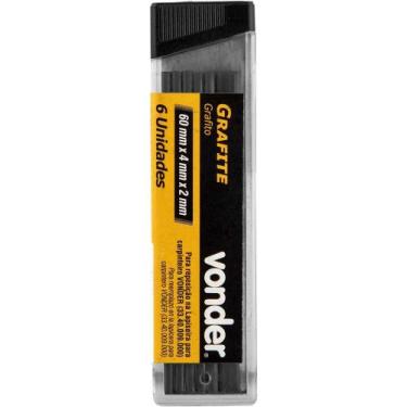 Imagem de Grafite para lapiseira de carpinteiro, com 6 peças, VONDER