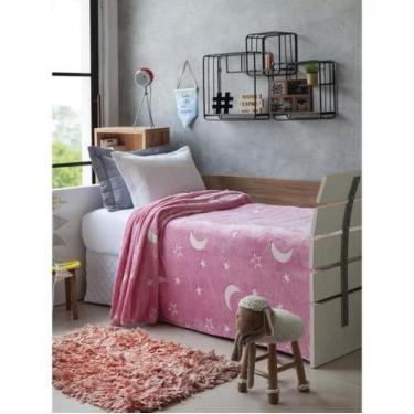 Imagem de Manta Que Brilha No Escuro 1,50 M X 2,00 M Rosa mescla - Jolitex