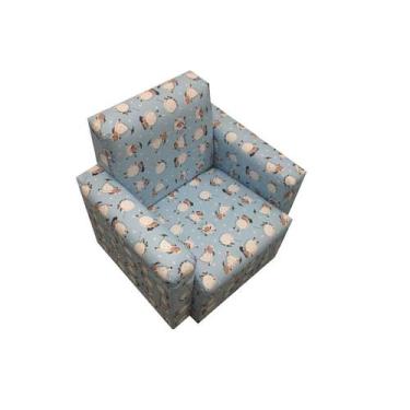 Imagem de Mini poltrona sofá infantil - ovelinha azul - Negromonte Store
