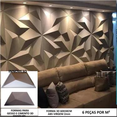 Imagem de Fôrma Gesso 3d Trapezio Grande 60x30cm Molde Para Gesso/Cimento 3d 203